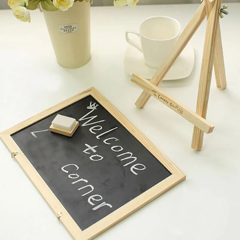 

Wooden Double-Sided Magnetic Writing Board Educational Drawing Easel for Kids Blackboard Message Board Kids Drawing Easel