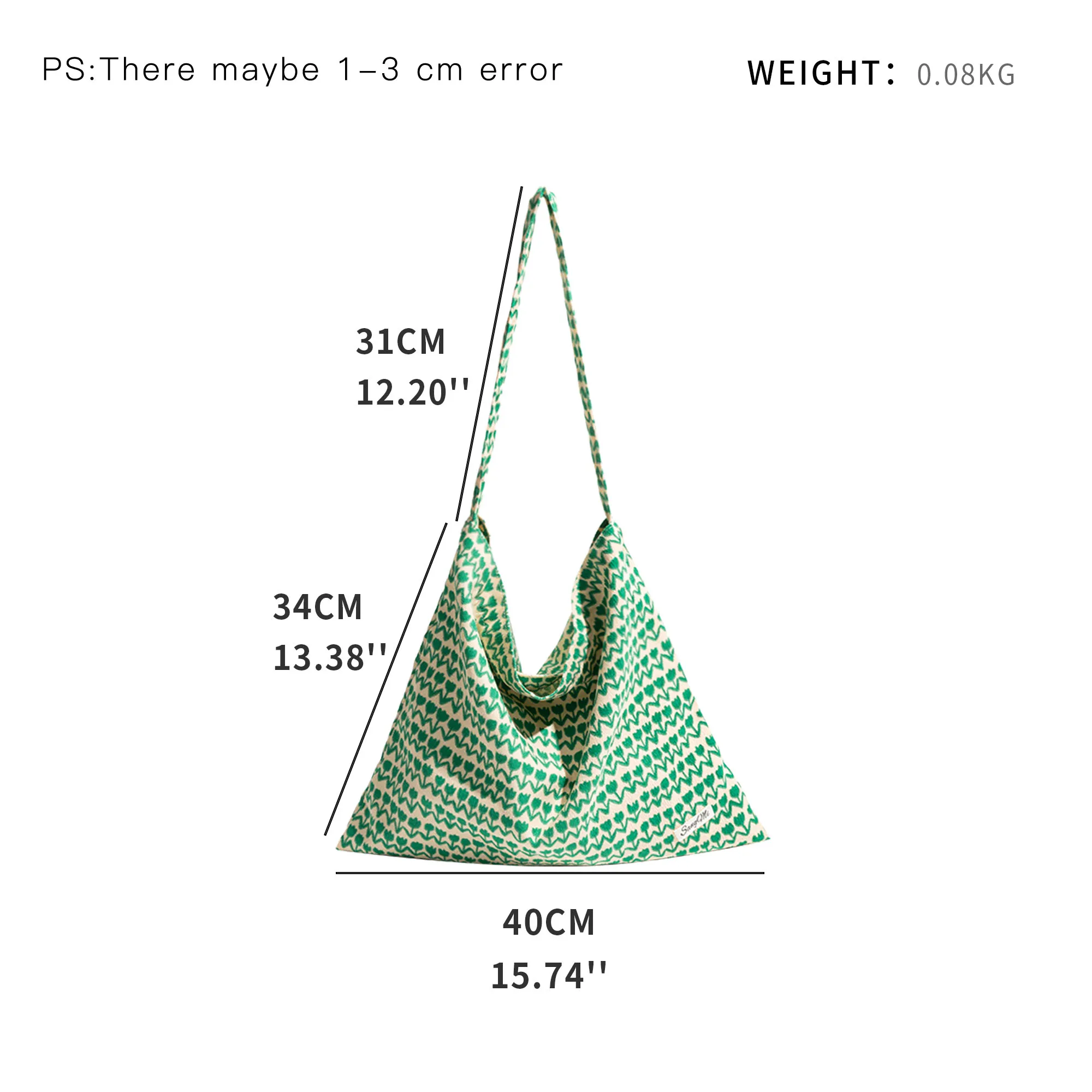 KOKOPEAS Bohemian Woman's Daily Corduroy Hobo Bag Aesthethic Print Messenger Purse Unique Designer Big Shoulder Handbag