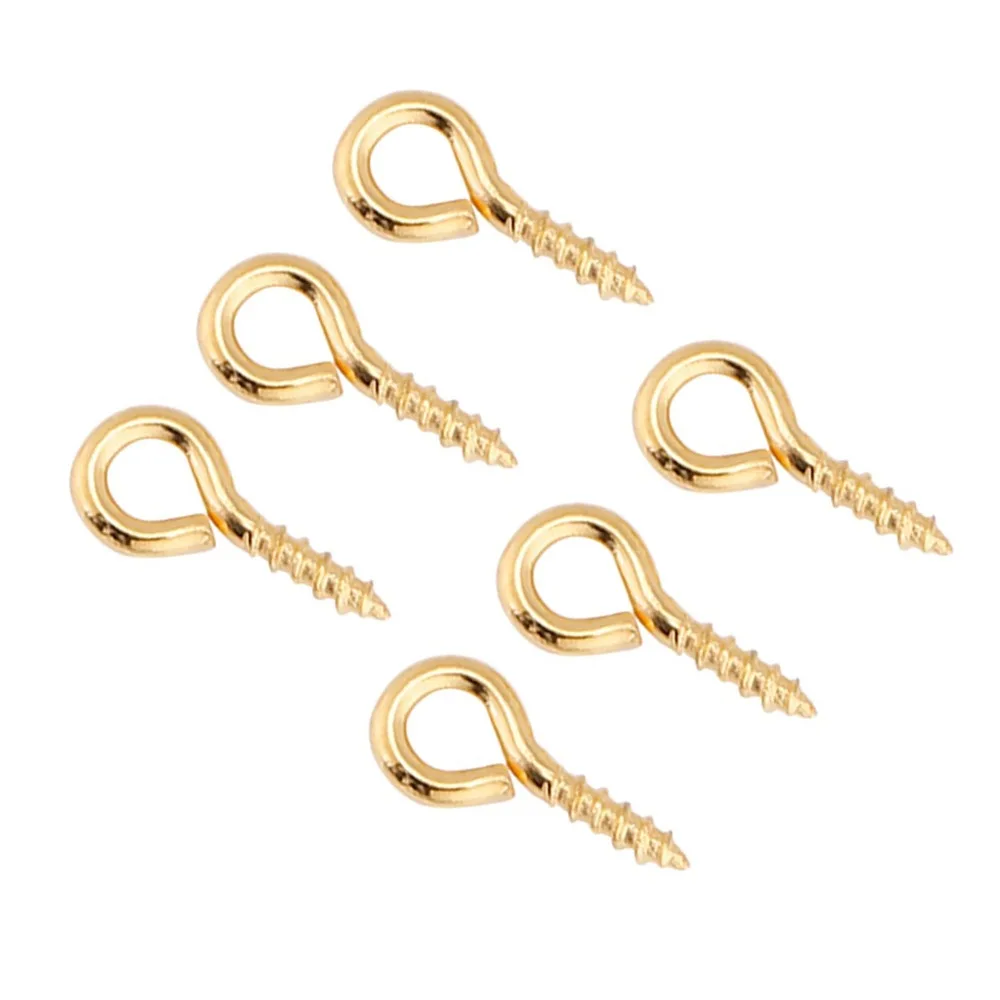 200Pcs Mini Alloy Screw Eye Hooks Different Colors 0.4 * 0.8cm Jewelry Findings Threaded Bails Jewelry Making