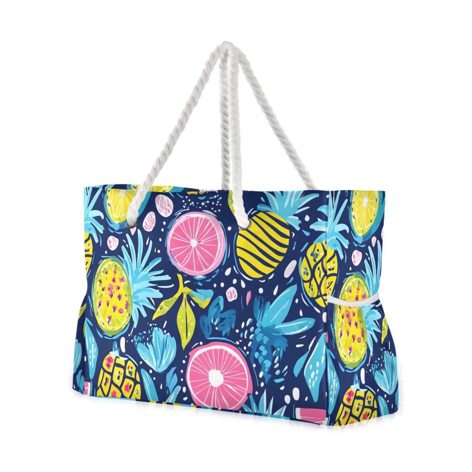 

Top Brand Women Bags Bolso 2025 New Fashion Women's Large Capacity Beach Handbag Tropical fruit print Shoulder Handbag Luxury