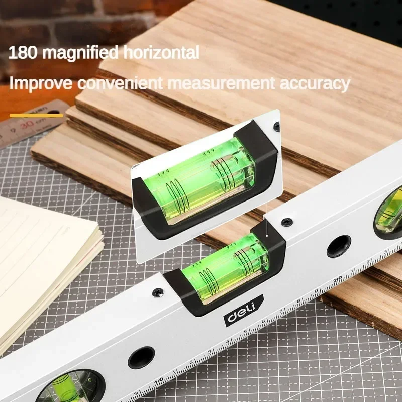 Spirit Level Magnetic Torpedo Level Tool with 3 Vials Aluminum Shockproof Bubble Level High Visibility Durable Measuring Leveler