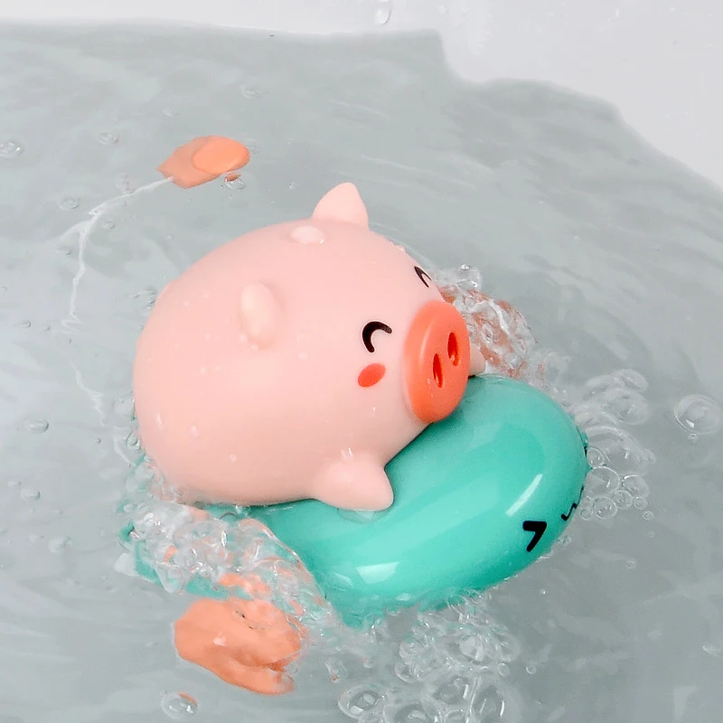 Lovely Baby Shower Toys Cute Cartoon Pig Water Spray Clockwork Toys Baby Swimming Pool Bathing Beach Toys Boy Girl Gift