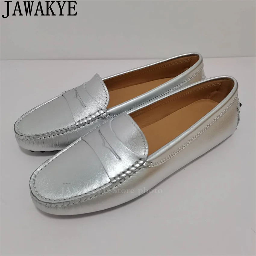 Summer Hot Doudou Shoes Women\'s Loafers Flat Shoes Casual Slip-on Walk Shoes Runway Formal Business Genuine Leather Shoes Woman