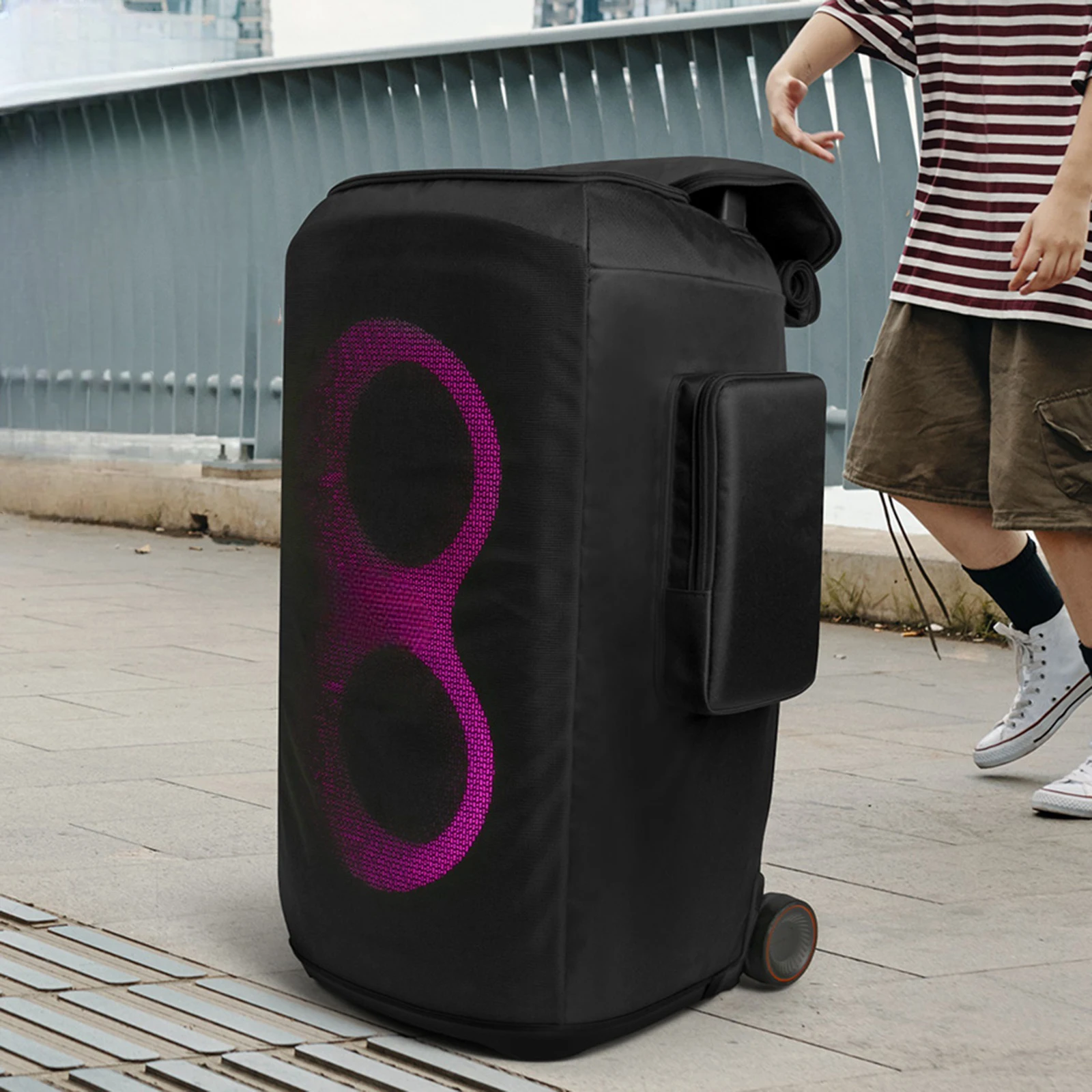 

For PartyBox 520 Portable Speaker Dust Case Zipper Closure Thicken Nylon Speaker Storage Bag Wear Resist for Outdoor Travel