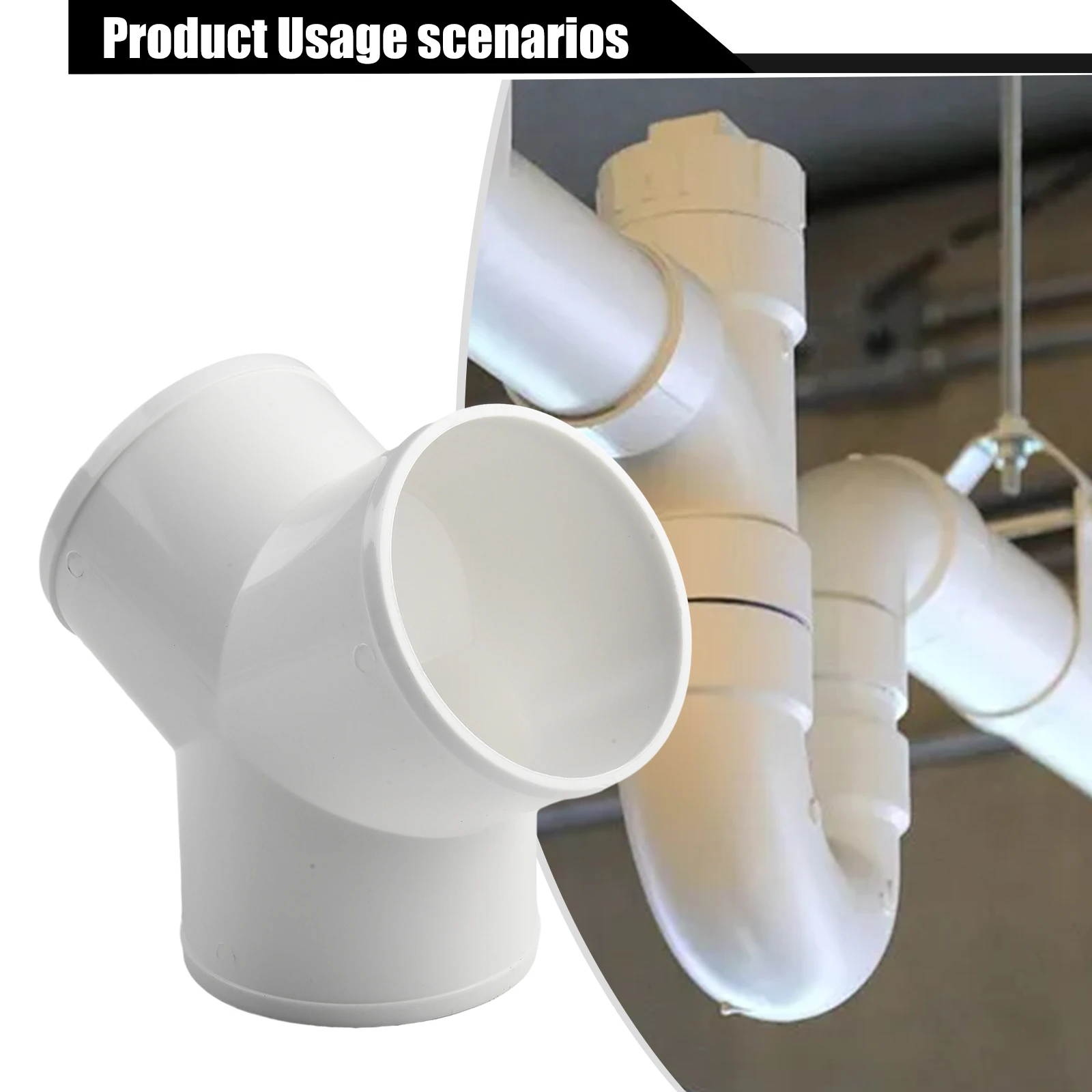 Three-Way Exhaust Pipes Extrator Fan, duto de ventilação, conector divisor, PVC Range Hood, T Y, 4 "divisor