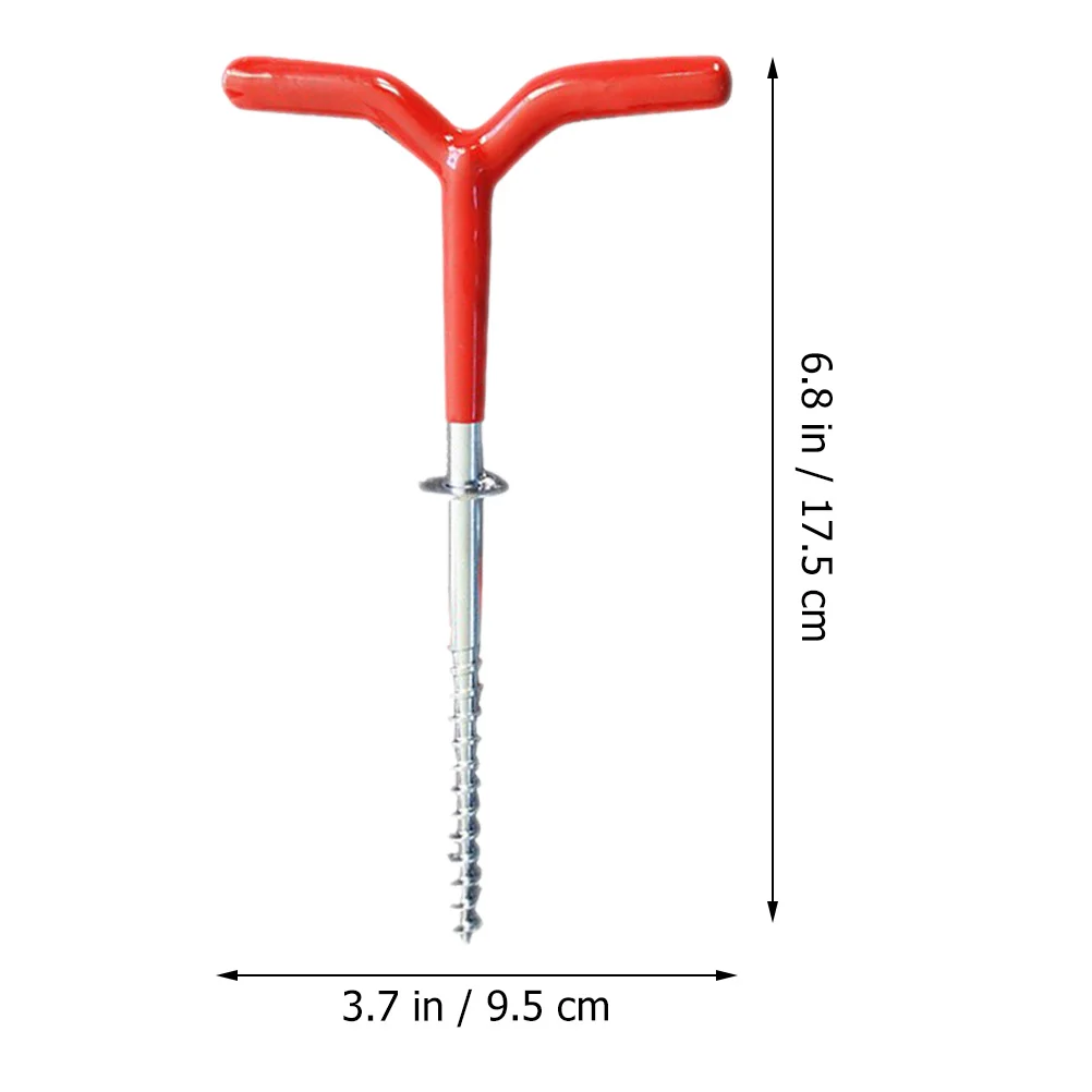 

2Pcs Ice Fishing Tent Stakes Spiral Drill Metal Pegs Strong Ground Nails for Camping Outdoor Snow Winter Use Spiral Stake