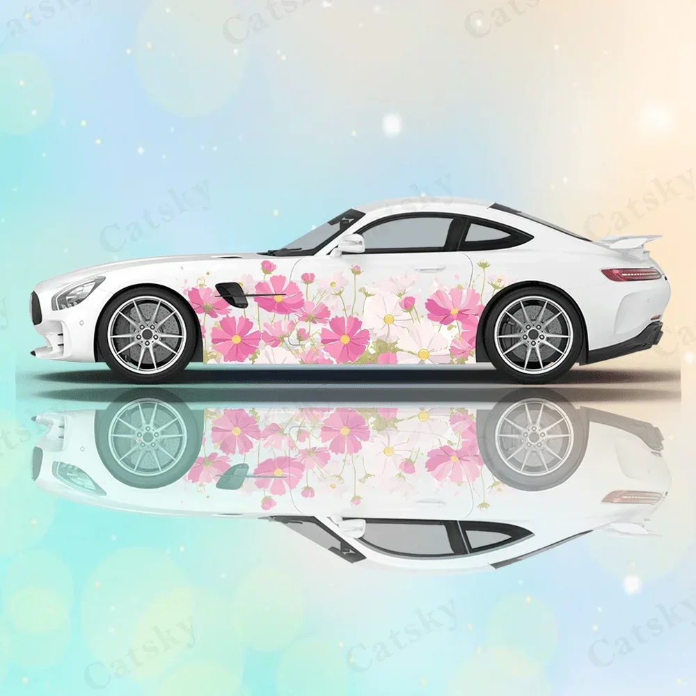 

Flower Cluster Butterflies Car Vinyl Wraps Decal Self-adhesive PVC Sticker Suitable for Trucks SUV Decor Auto Accessories Gift