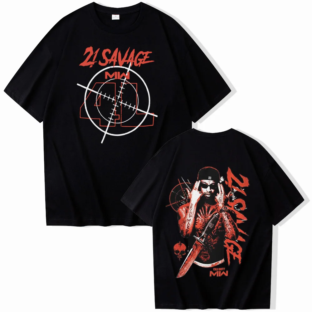 21 Savage American Dream T-Shirts Harajuku Hip Hop O-Neck Short Sleeve Shirts Fans Gift