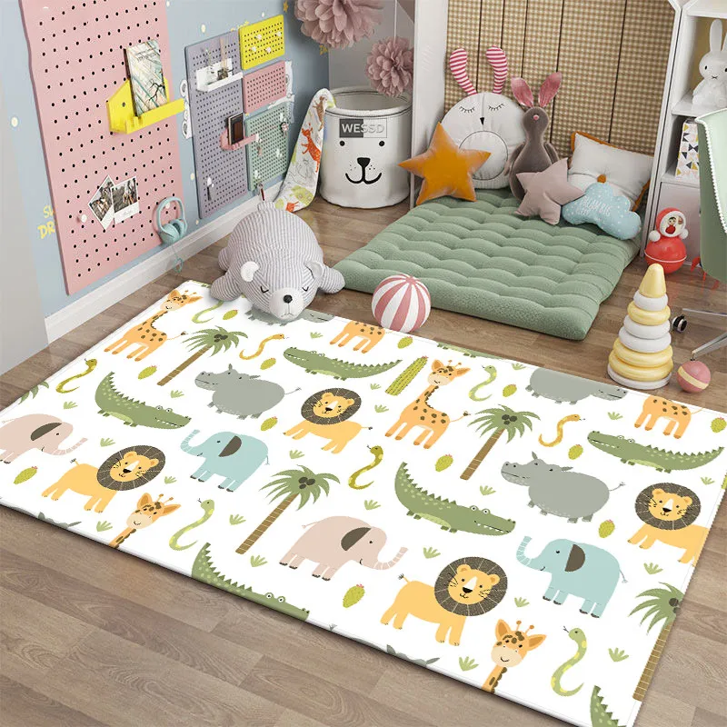 Cartoon Rugs For Bedroom Kids Cute Animal Carpet Korean Style Baby Mat Soft Children's Room Rug Non-slip Nordic Style Decoration