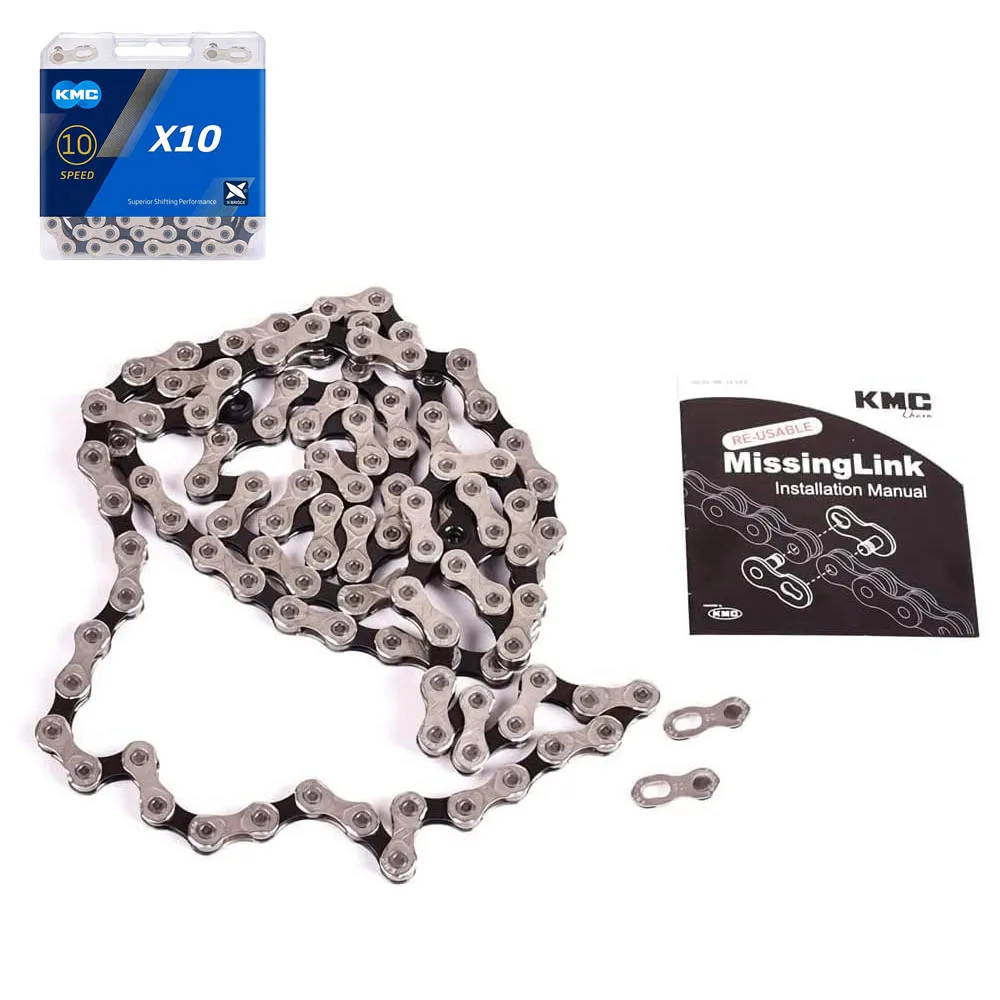 

KMC X10 MTB Road Bike Chain 10-Speed Bicycle Chains 116 Links With Magic Buckle Boxed Cycling Parts For Shimano SRAM Campagnolo