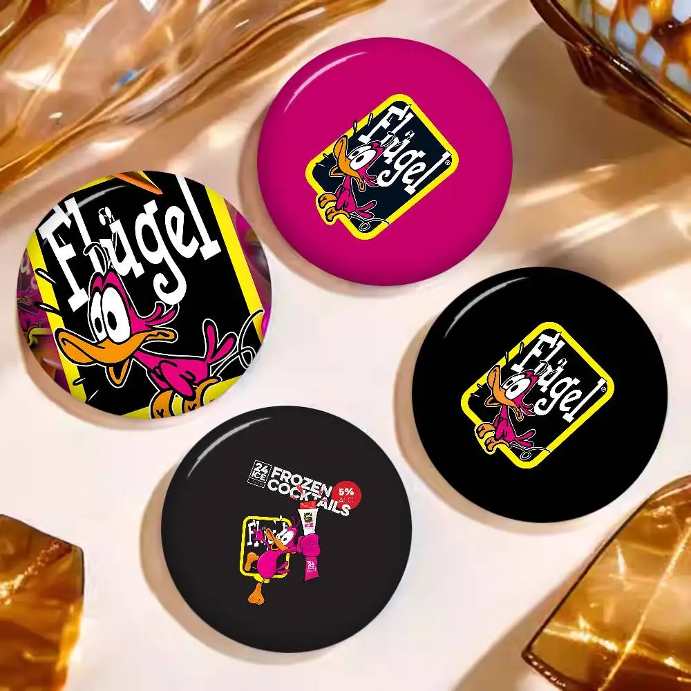 Flugel Drinking Creative Pins Funny Round Snap-in Brooch Badge Backpack Hat Accessories Jewelry Gifts for Friend