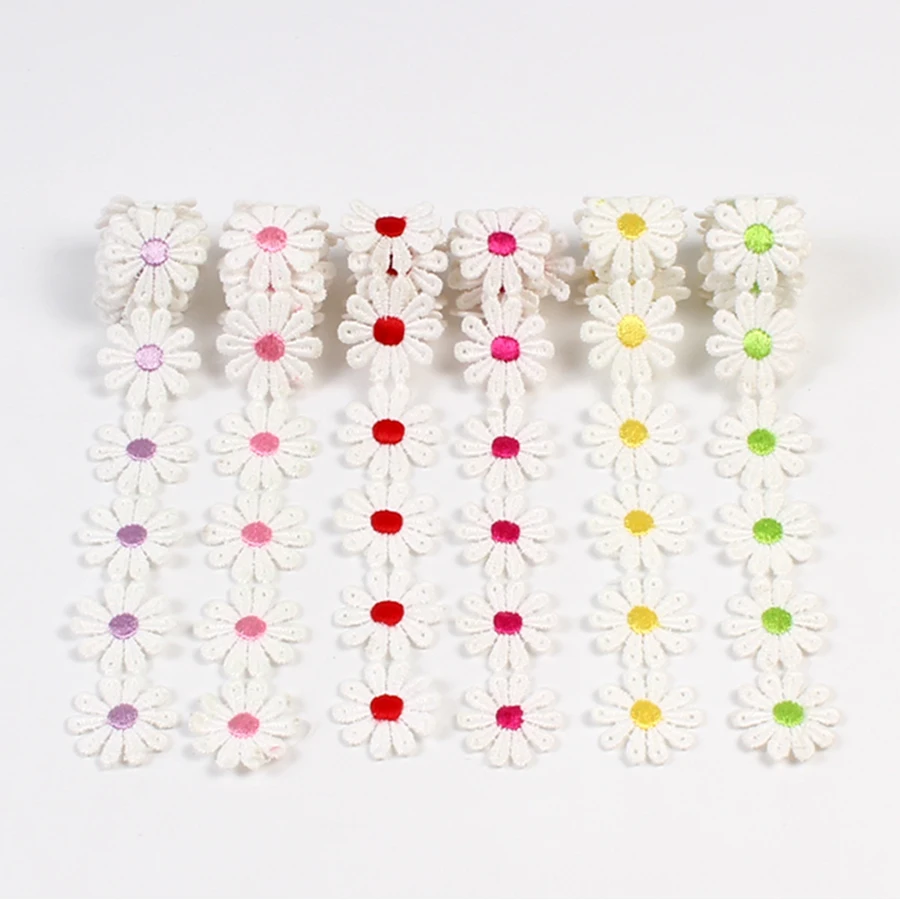 25mm 1Yard Daisy Lace Trim Flower Lace Fabric Handmade Patchwork Home regali fai da te artigianato nastro abbigliamento accessori per tessuti da