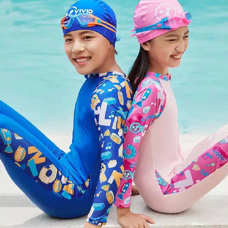 بدلة سباحة للأطفال من Rash Guard للحماية من الشمس وسحاب ثوب سباحة من عمر 4 إلى 14 سنة للفتيات والأولاد بعامل حماية من أشعة الشمس 50+، بدلة سباحة