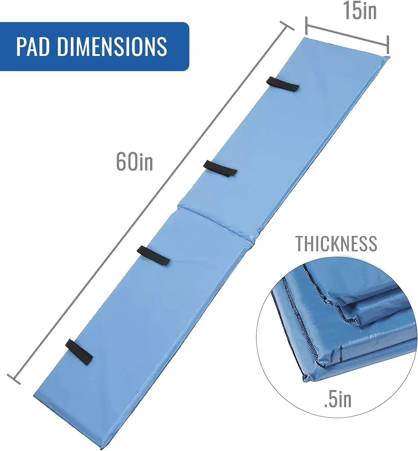 Protetor de Cama e Almofada para Idosos e Pessoas com Deficiência, Azul, 60x15x0.5 Polegadas, Pacote com 2