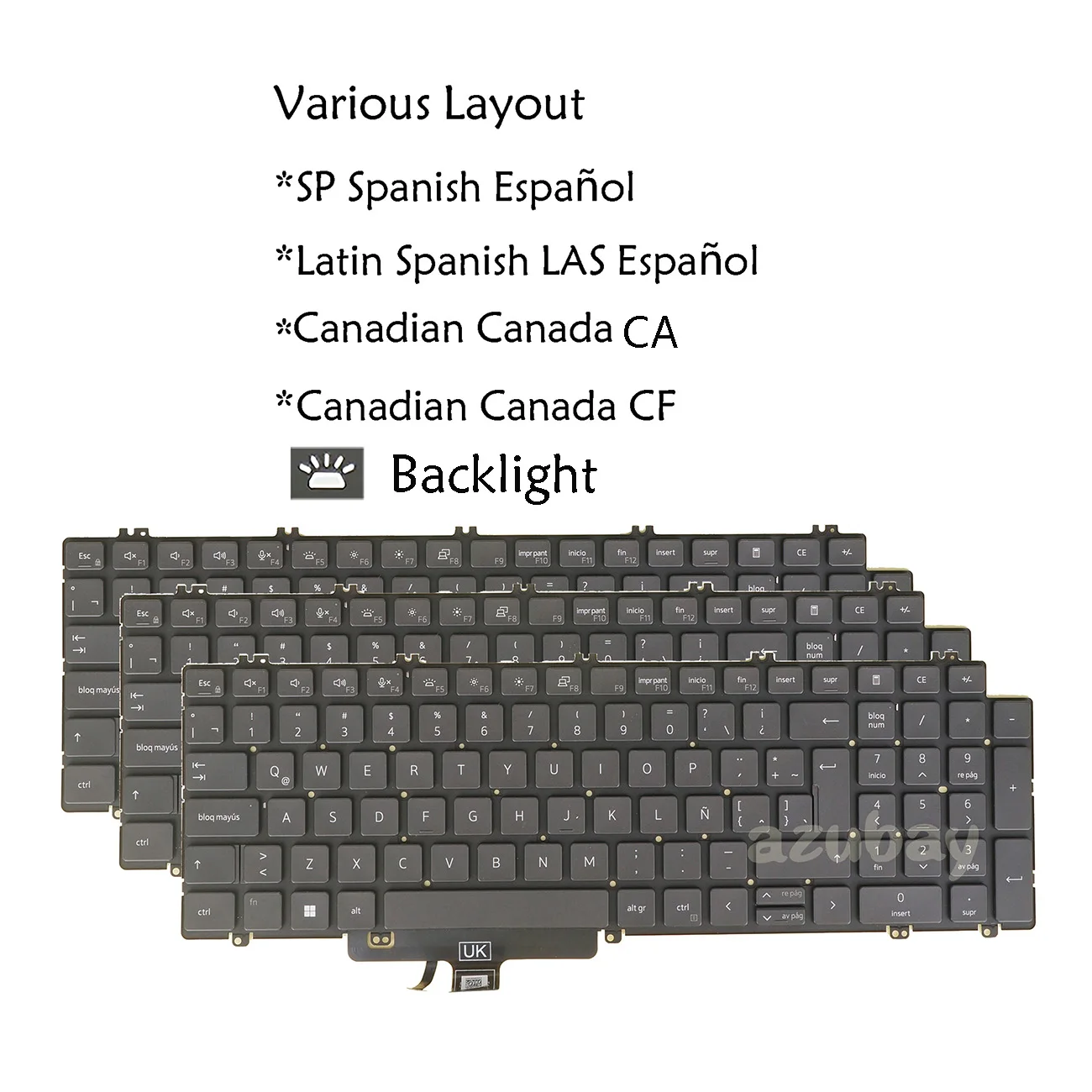 Canadian CF CA LA Latin Spanish Keyboard for Dell Precision 3560 3561 3570 3571 3580 3581 7670 7770 7680 7780 3590 3591 Backlit
