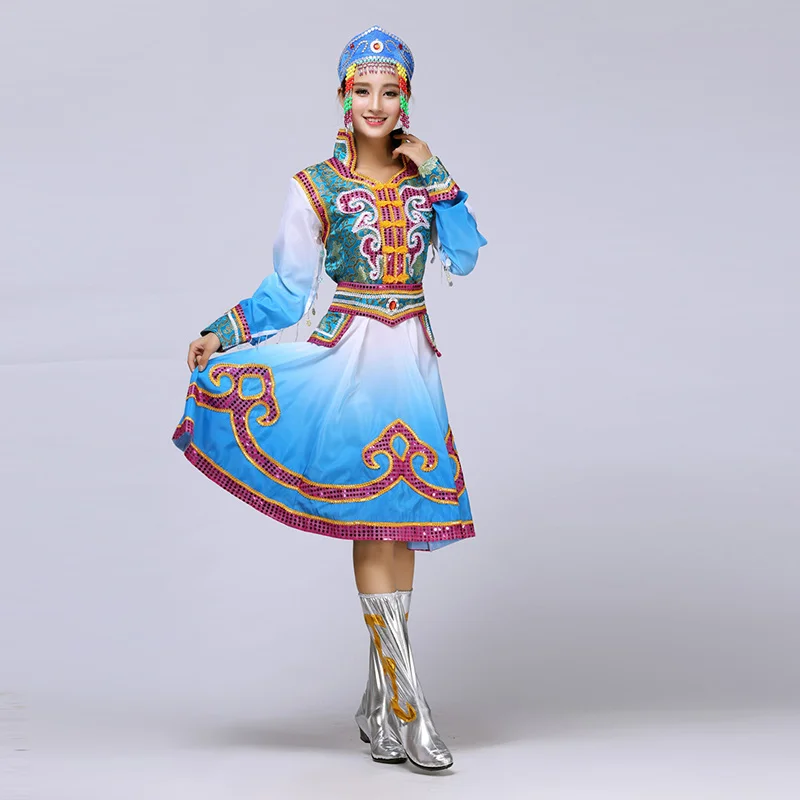 Mongolian Show Clothing Woman nation Ethnic Minority Square Dance Performance Dance Serve Adult Stage Dress Will Pendulum Skirt