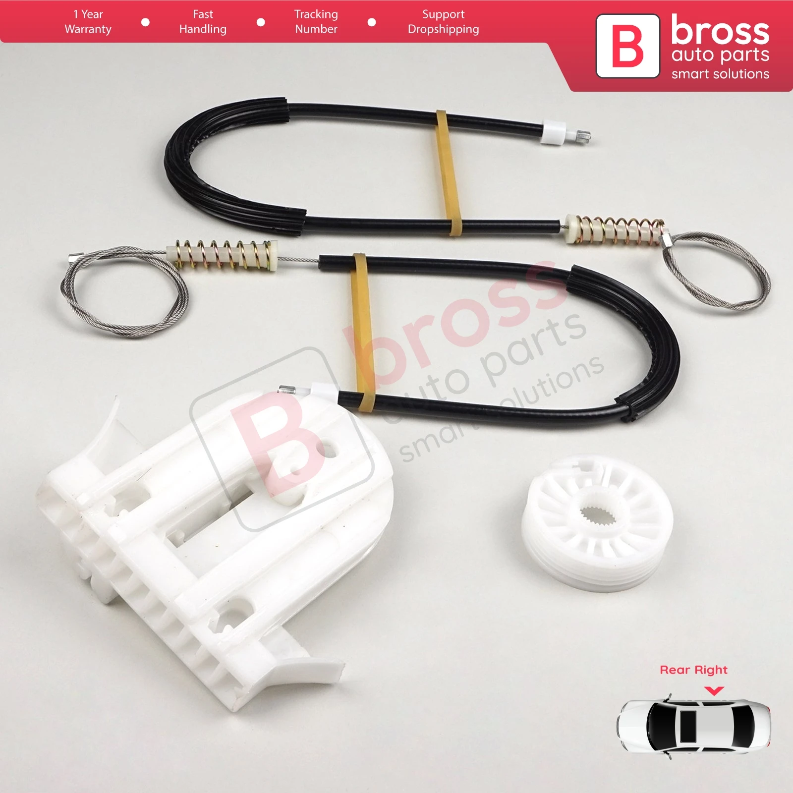 Bross قطع غيار السيارات BWR1019 الطاقة الكهربائية مجموعة إصلاح ضابط النافذة الخلفية الباب الأيمن لفورد مونديو MK4 2008-2014