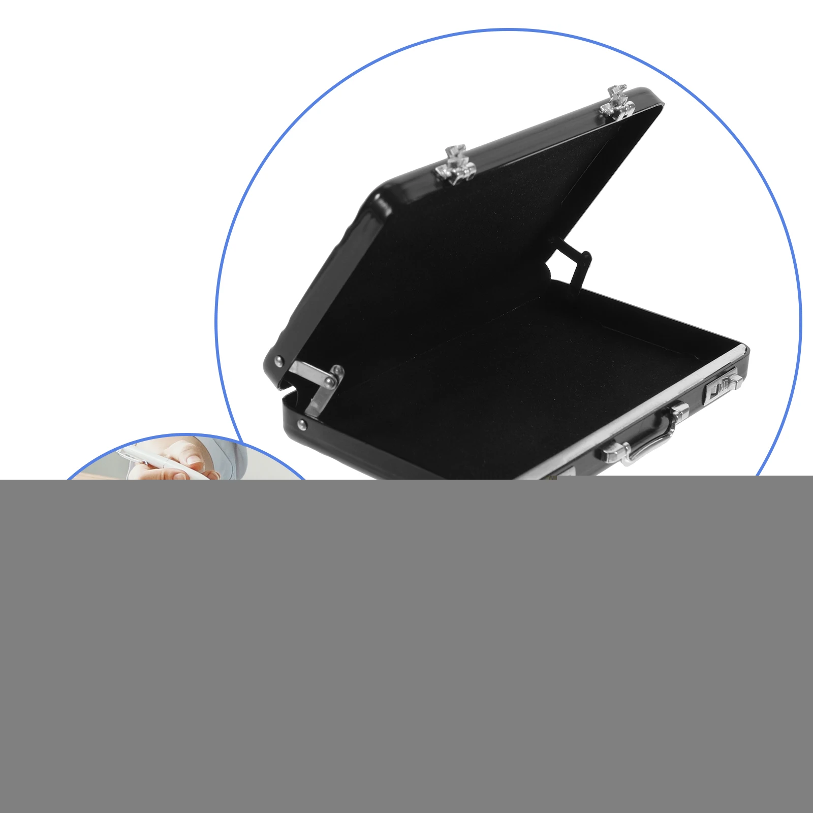 

1Pc Blue Metal Aluminum Alloy Business Card Case Portable Mini Briefcase Design Cards ganizer Wallet For Business Cards Holder