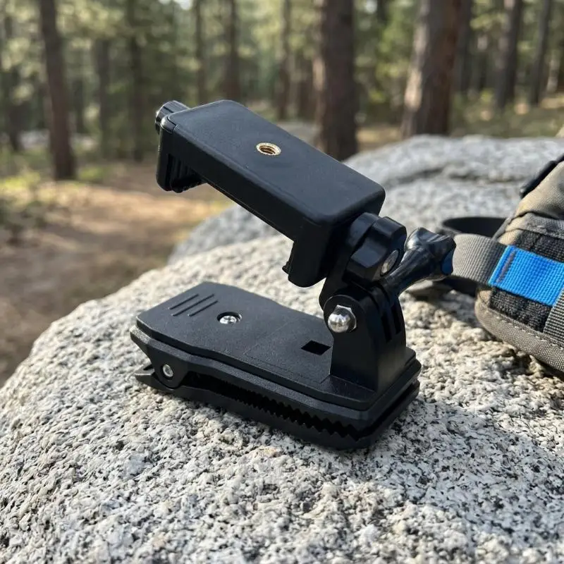 Action Camera Backpack Mount Wear Resistant ABS Universal Bracket for Vlog Shooting Hiking Camping Outdoor Trips