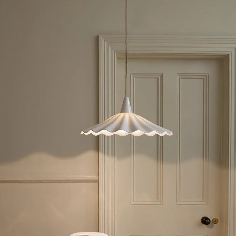 

Japanese Style Ceramic LED Pendant Lights Fixtures Vintage Ash Wood Handle Beside Bedroom Dining Living Room Light
