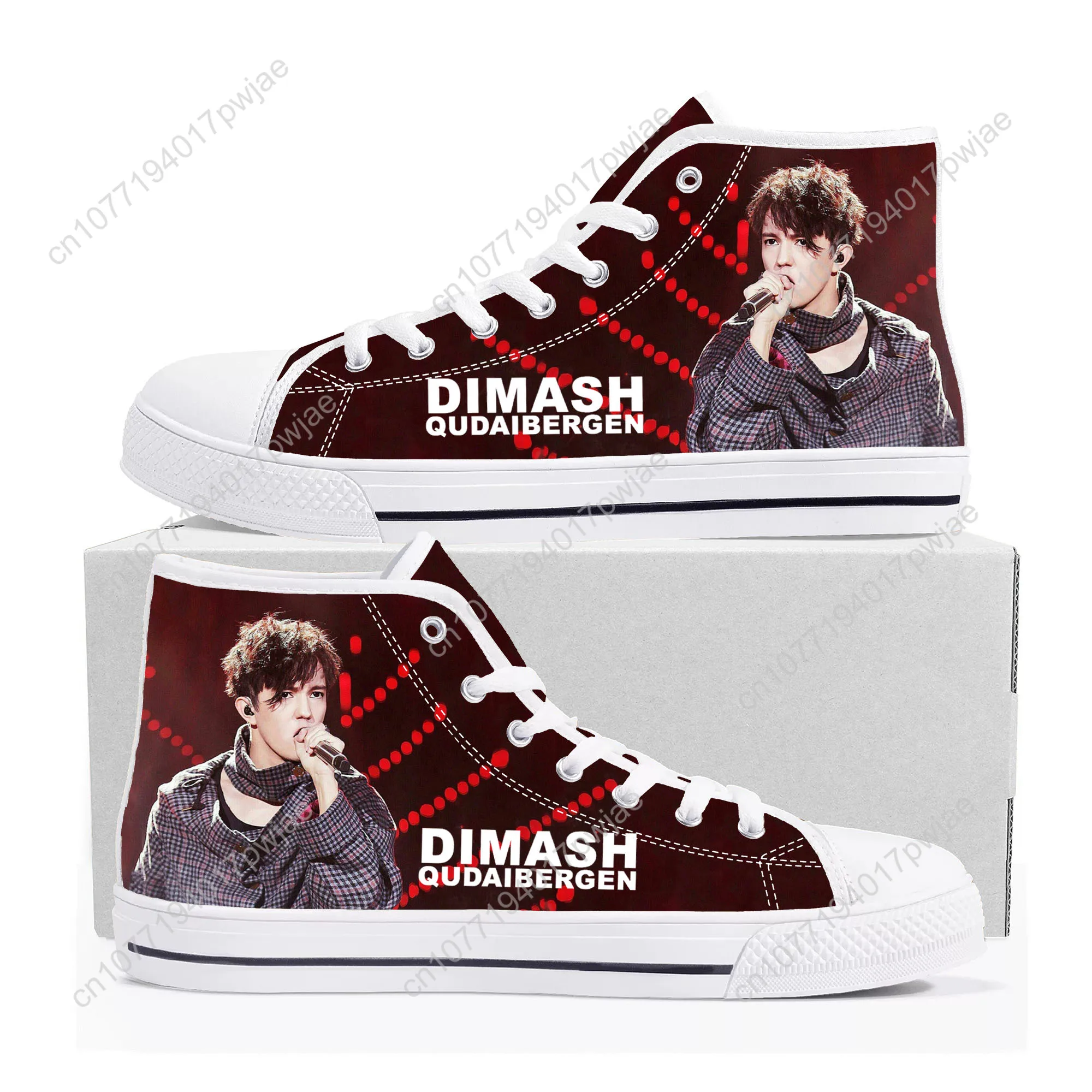 

Dimash Qudaibergen Kazakh Singer High Top High Quality Sneakers Mens Womens Ghana Hikingflat CasualShoes