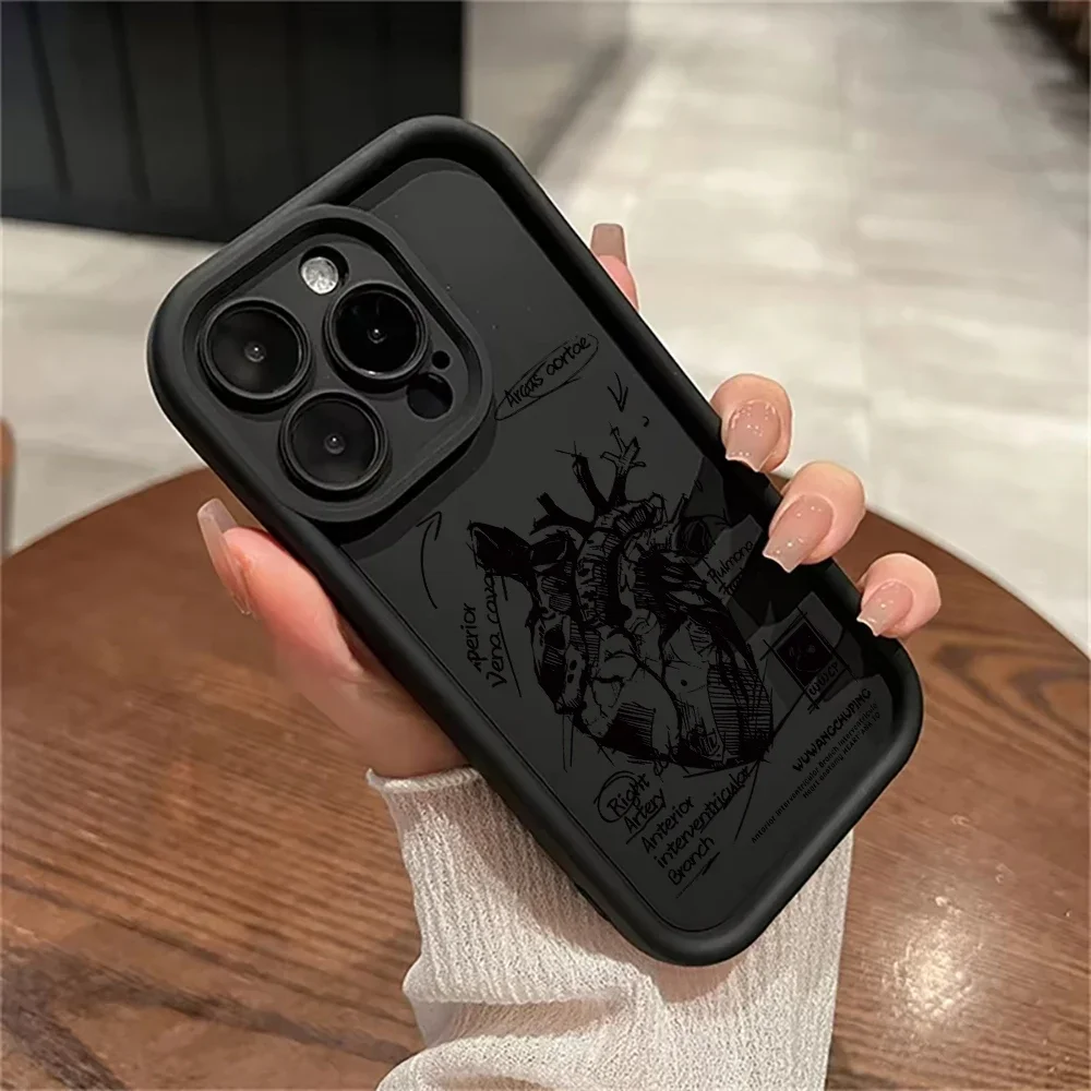 Creative Cardiovascular model Heart Medical Phone Case For iPhone 17 15 Pro Max 11 12 13 14 16 Pro XR 7 8 Plus Anti-drop Cover