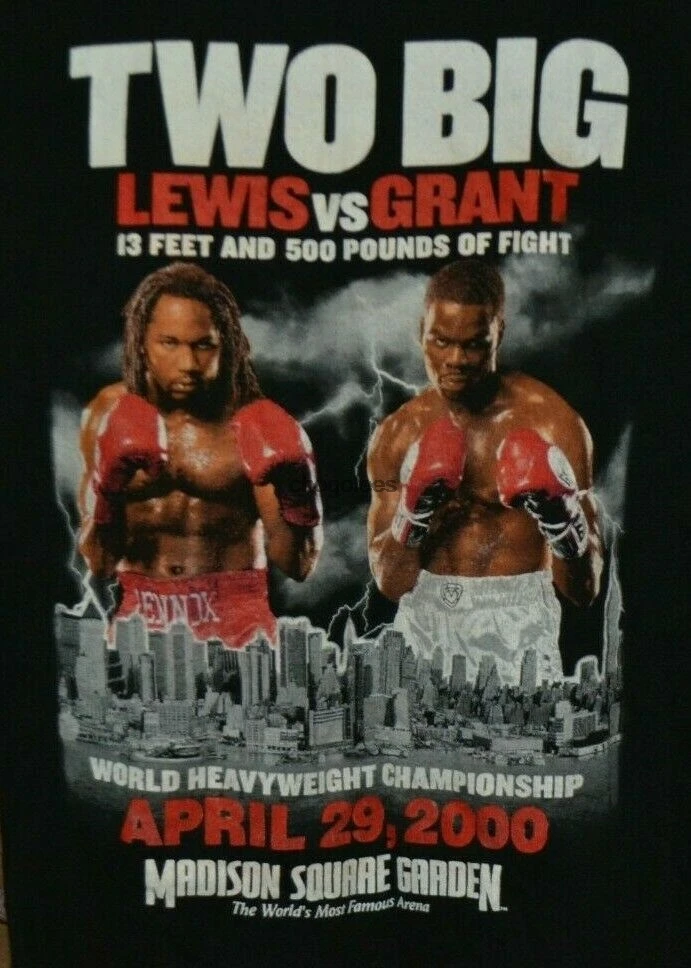 VTG Lennox Lewis Michael Grant Boxing Fight T Shirt XL 2000 Two Big Nice  Heavy