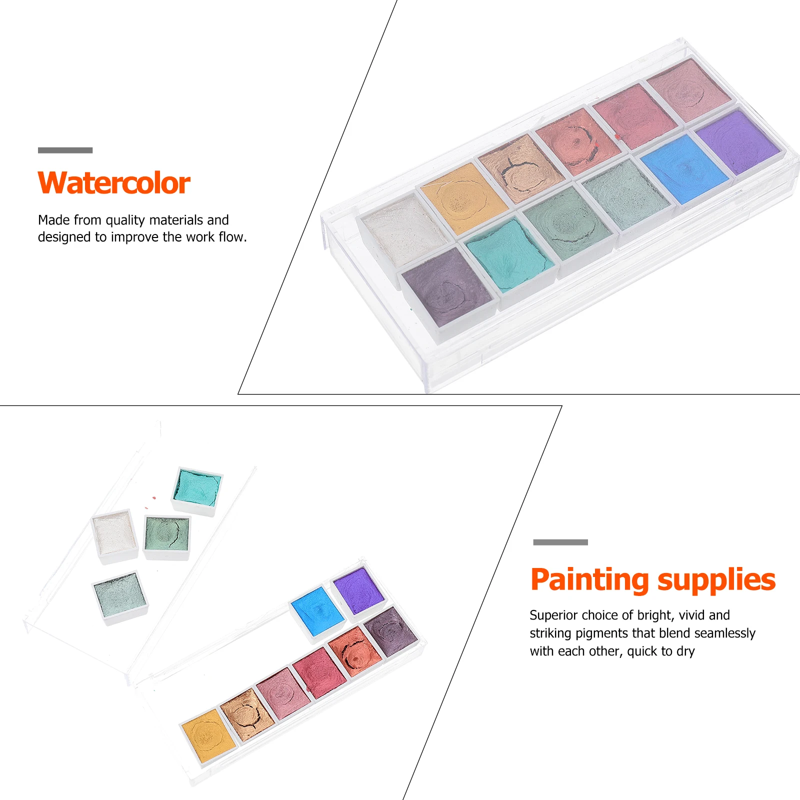 

Pearl Watercolor Paint Handiwork Coloring Material Solid Kit Professional Suite DIY Plaything Painting Supplies Pigment Child