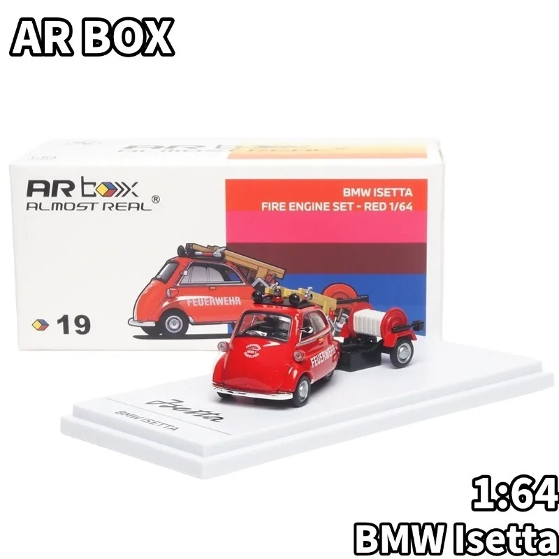 

Набор AR box 1: 64-предметный комплект из литых под давлением моделей автомобилей BMW Isetta и пожарной машины с прицепом, коллекционная декоративная игрушка для мальчиков.