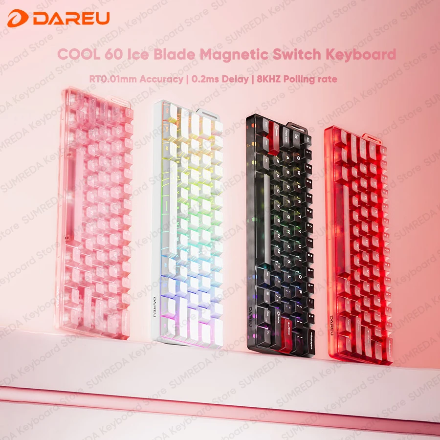 DAREU COOL60 Magnetic Mechanical Keyboard 8K RT0.01mm lowest 0.04ms Delay Rapid Trigger HotSwap RGB Game Keyboard Pc Accessories