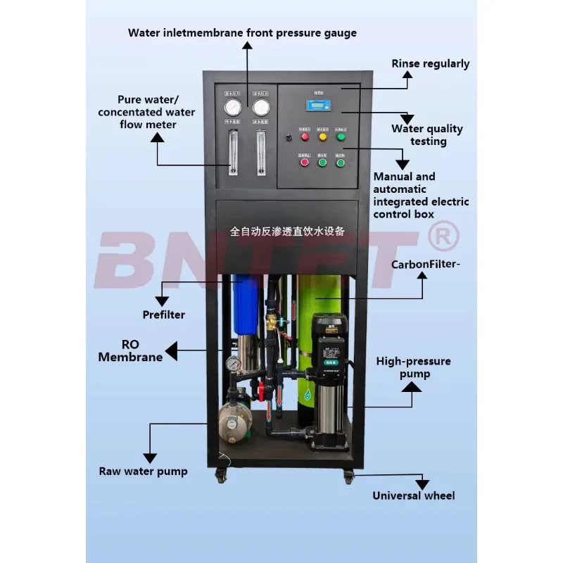 Commercial Water Purification System 500L RO Smart Auto CE Certified For Catering