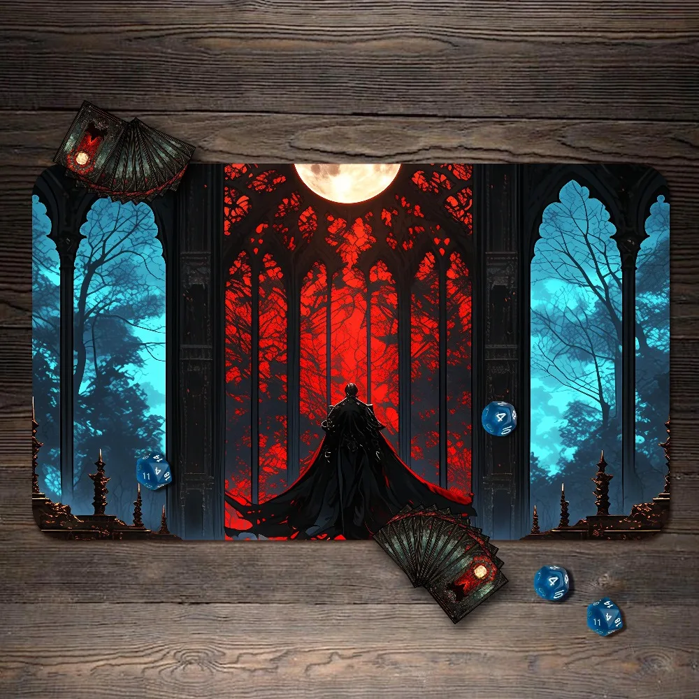 TCG Playmat, Vampire Count Retreat Custom Play Mat, TCG Playmat with Zones office desk accessories alfombrillas para escritorio