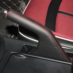 Custom Car Hand Brake Covers Top Layer Leather Case for Mazda 3 Handbrake Grips Cover Auto Genuine Leather Handbrake
