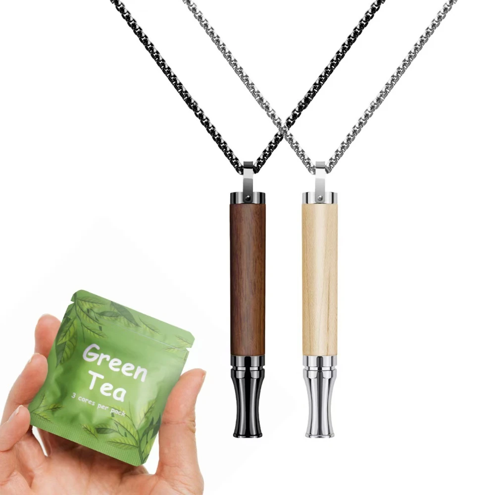 Meditation Pendants Adjustable Breathing Aromatherapy Stress Relieving Cotton Core Reusable Smoking Cessation Aid Tool Necklace