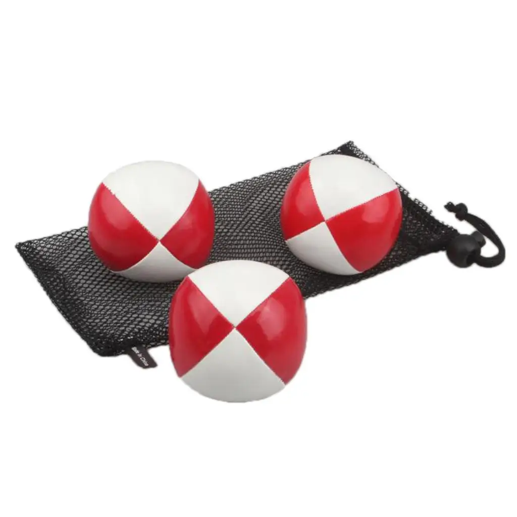 Kids Juggling Ball Set Professional PU Leather Juggler Balls Smooth Round for Beginners Fun Sports Magic Trick Game Training