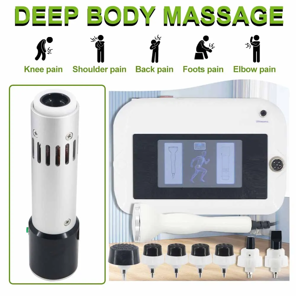 Shockwave Therapy Machine For Pain Relief Body Massage 300MJ Shock Wave Instrument With 7 Heads 1mhz Ultrasound Device view 2
