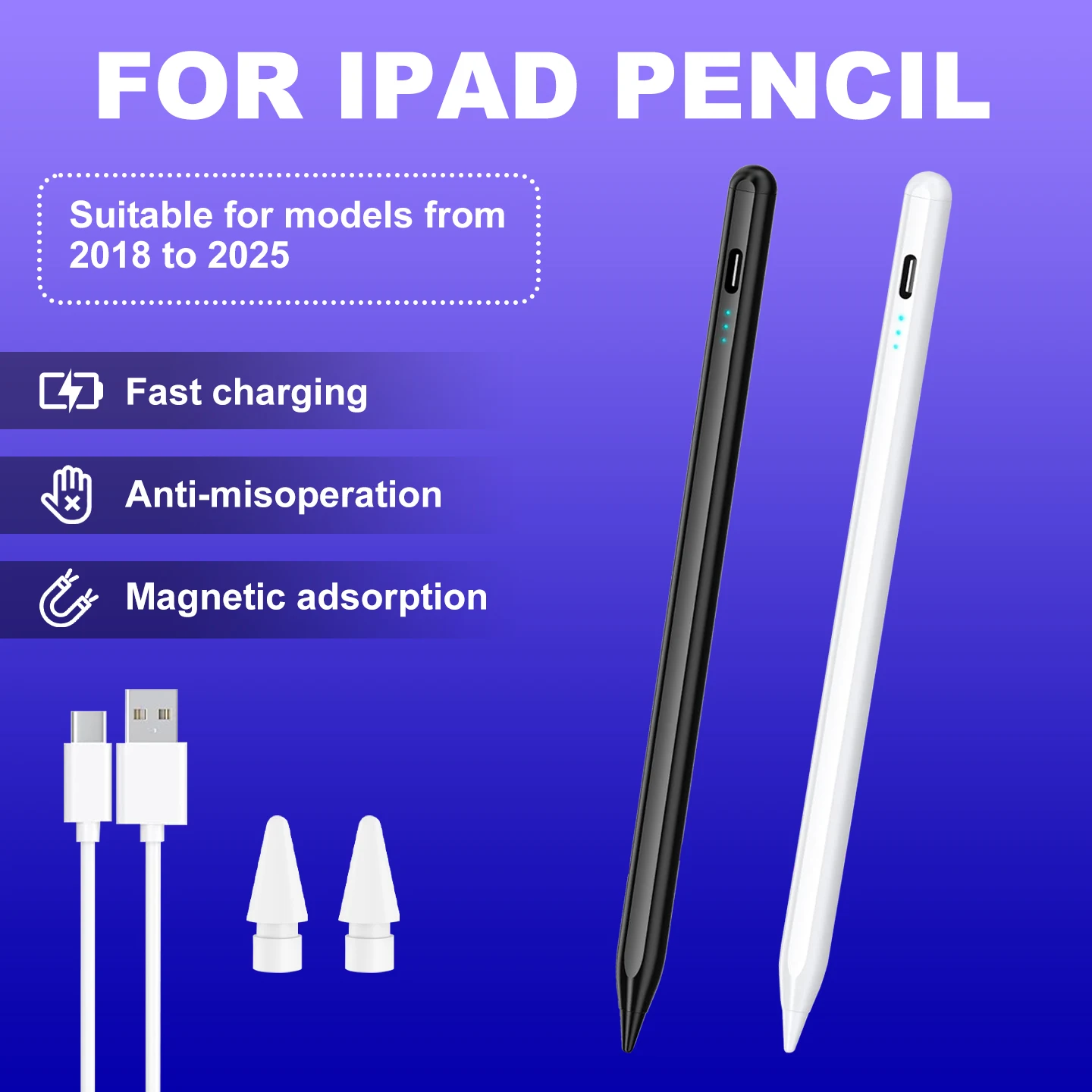 

For Apple Pencil For Ipad Pro 13 11th M5 M4 12.9 Air 11 5 4 M3 M2 Stylus Pen 10 9 9th 10th Gen A16 Mini 6 7 Bluetooth Touch Pens