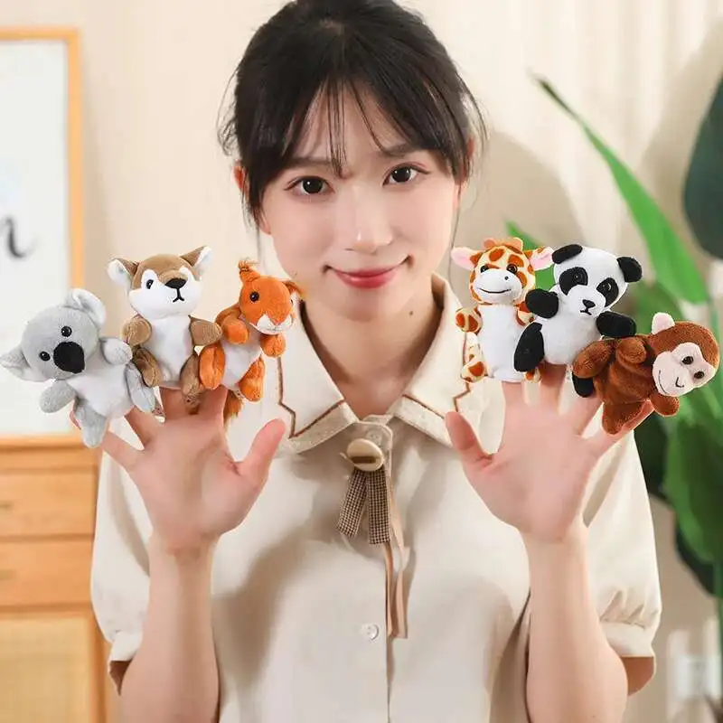 Poupée à doigt de 9CM, jouet pour enfants, série 29 animaux de la Jungle, Lion, tigre, renard, Koala, histoire familiale, jeu de rôle, jouets à doigts
