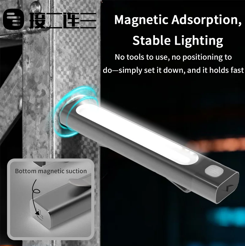 Portable Mini Tie Clip Light IPX7 Waterproof Flashlight for Outdoor 6-level Dimming Polymer Battery LED Light with Type-C Port