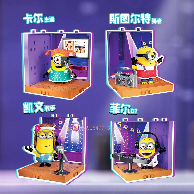BLOKEES Minions Building Blocks Partner Magical Edition Jam Factory Celebration Party Bob Kevin Assembling Boys Girls Toy Gift