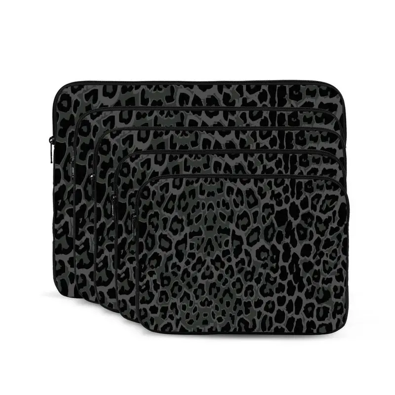 Black Leopard Laptop Sleeve Bag Business Briefcase Protective Case Shockproof Water-Resistant Carrying Cover for Notebook Tablet