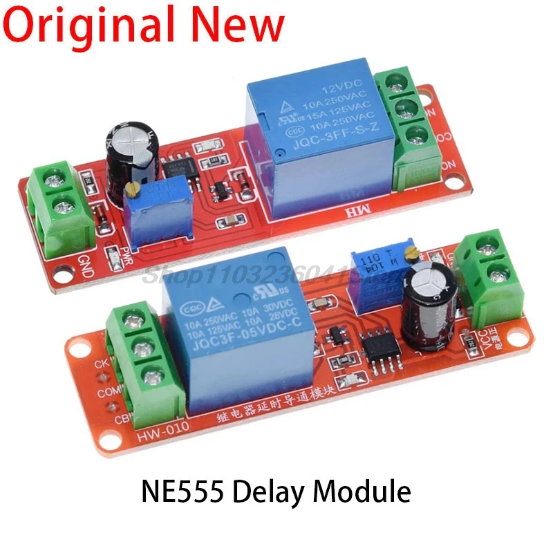 1/5/10PCS NE555 Timer Switch Adjustable Module Time delay relay Module DC 5V / 12V Delay relay shield