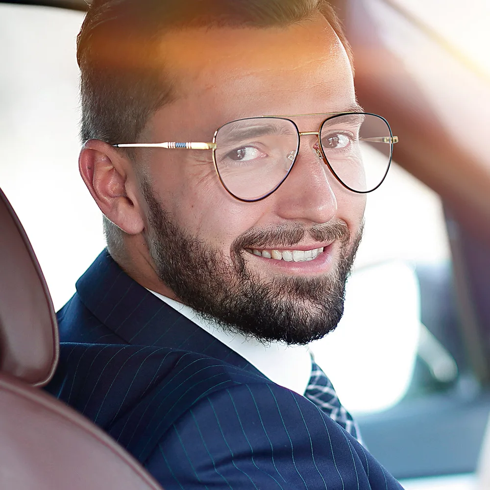 Business Classic Temperament Metal Frame Anti-Blue Light Glasses Fashionable Luxury Glasses Can Be Customized With Prescription
