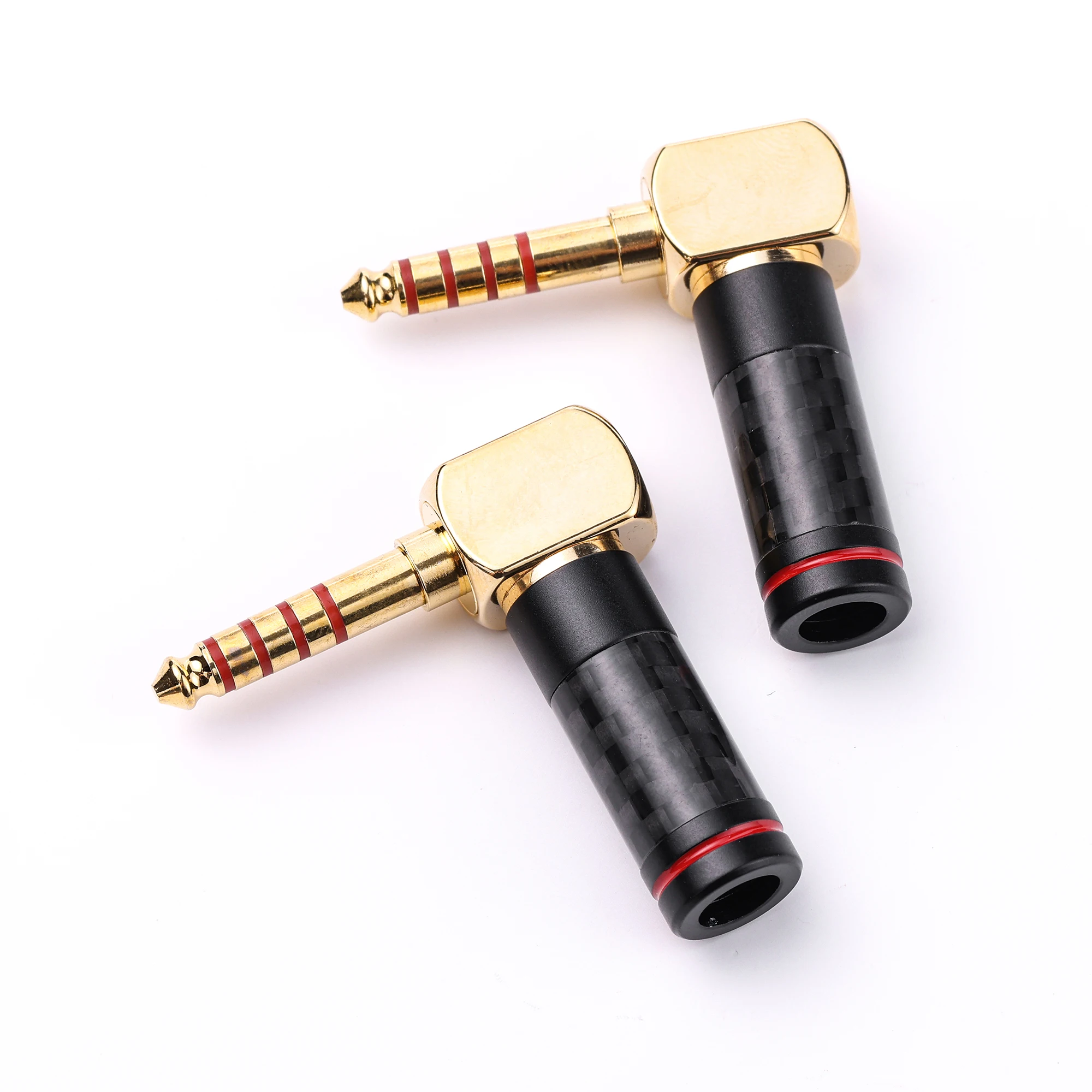 Carbon fiber 4.4 pure copper curved plug 4.4mm balanced DIY headphone cable plug HiFi accessories