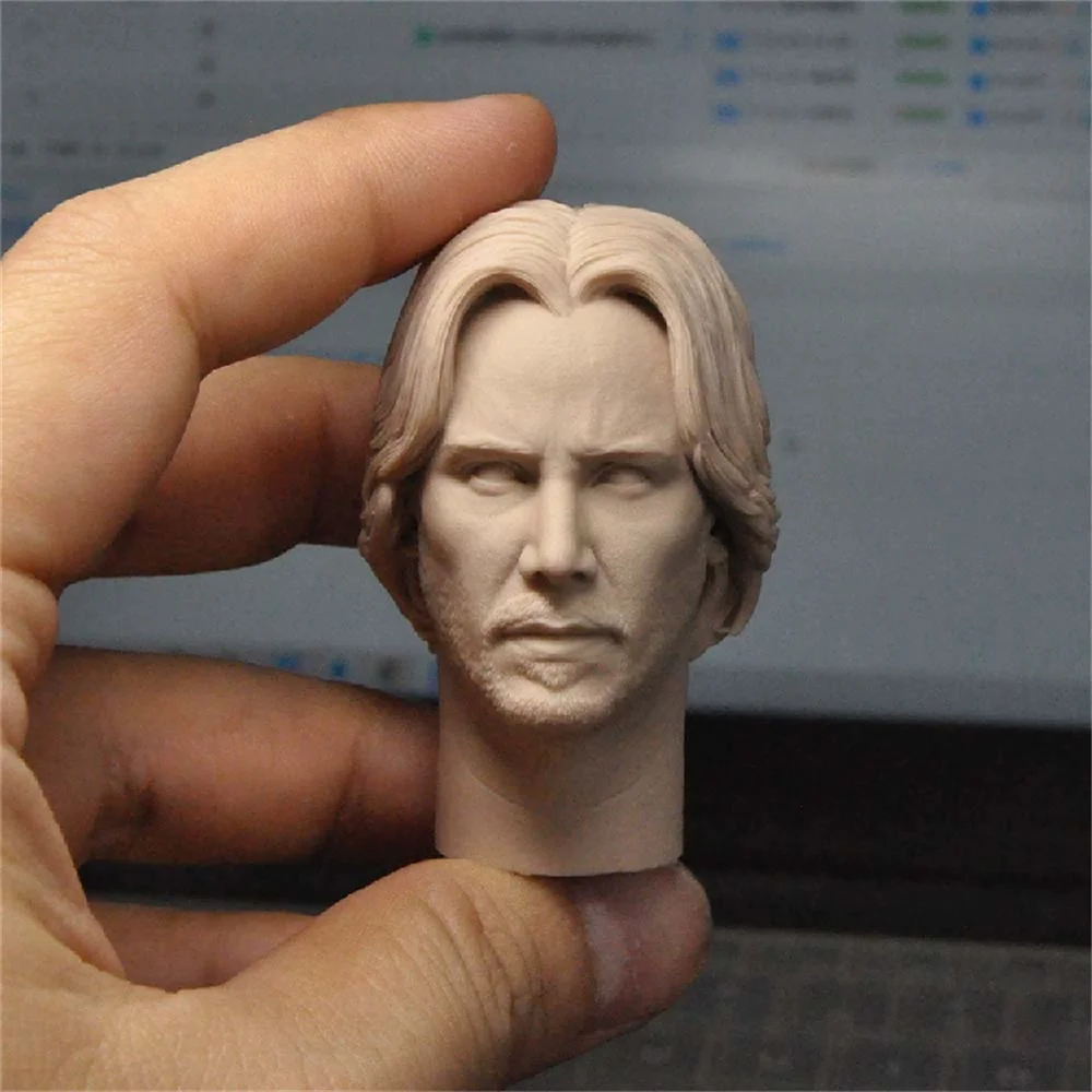 

Keanu Reeves 1/6 UnPainted Male Head Carving Soldier Actor Model 1/6 Scale Action Figure HObbies Model Toys