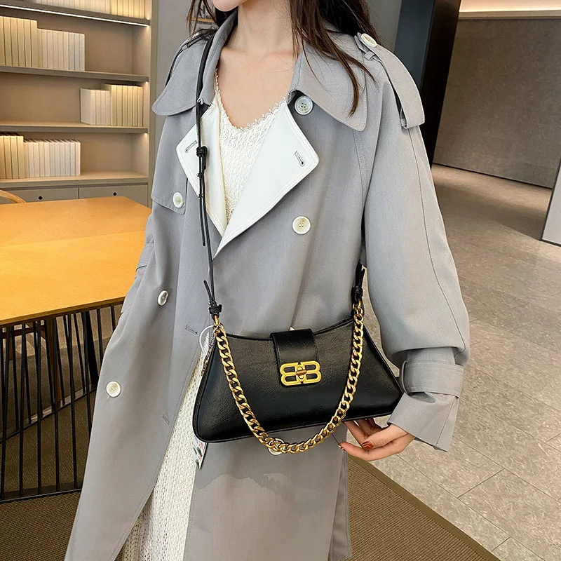 

Зимняя популярная классическая персонализированная сумка подмышки с цепочкой, модельер, тщательно созданная, повседневная женская сумка через плечо премиум-класса