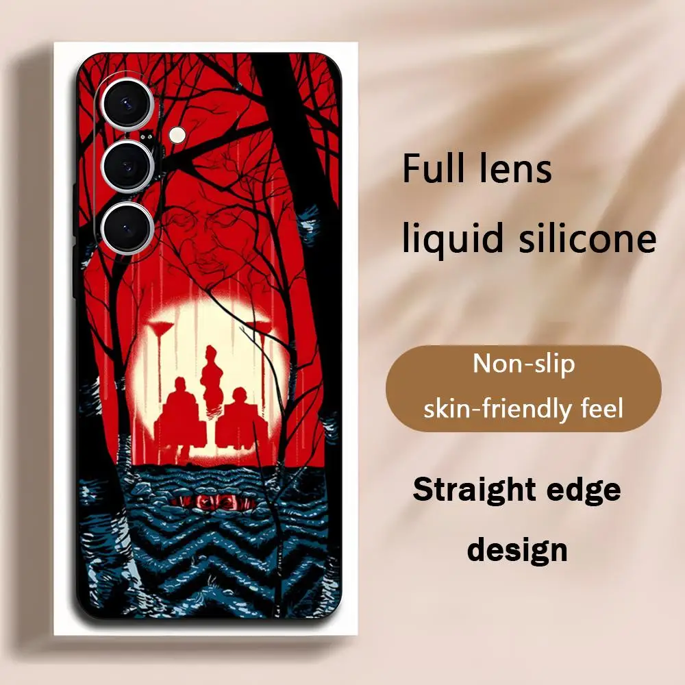T-Twin P-Peaks Movie Retro Phone Case For Samsung Galaxy S26 S25 S24 S23 S22 S21 Plus Ultra Note20 Soft Black
