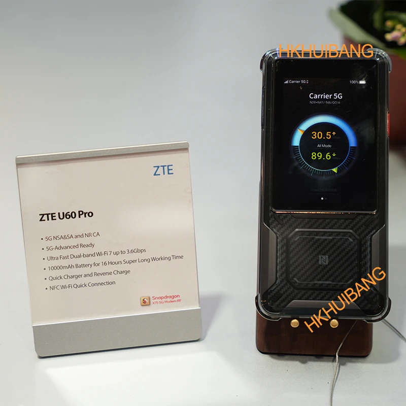 ZTE 5G Mobile WiFi U60 Pro MU5250 10000mah 27W Fast Charge SDX75 WiFi 7 BE3600 Sim Router 3.5" Screen NFC 5G/4G Portable Hotspot