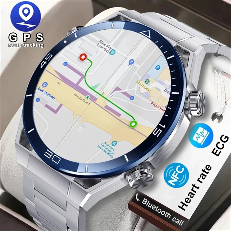 

2024 New Smart Watch Men Full Touch Screen Bluetooth Call GPS Track Compass IP68 Heart Rate ECG+PPG Smartwatch For Huawei Xiaomi