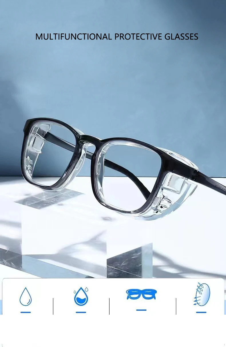 Schutzbrille gegen Blaulicht Verfärbung Handschutz Eyewear Nassraum Brille optische verschreibung pflicht ige Brille Mann – Detail 1